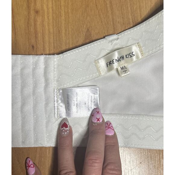 French Kiss White Fluffy Tulle Corset Crop Top Womens M/L Festival Fairy Angel - Picture 6 of 13